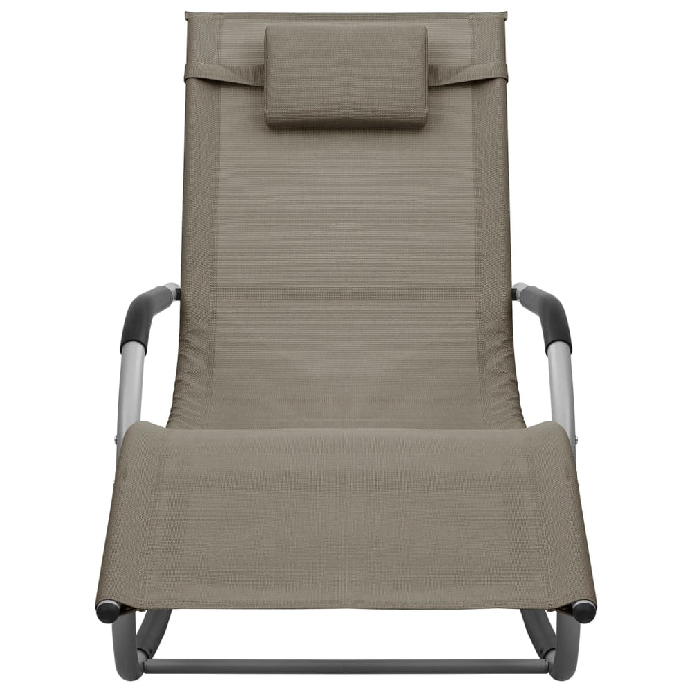 vidaXL Sun Lounger Textilene Taupe and Grey