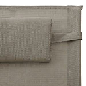 vidaXL Sun Lounger Textilene Taupe and Grey