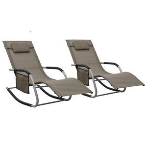 vidaXL Sun Loungers 2 pcs. Textilene Taupe and Grey
