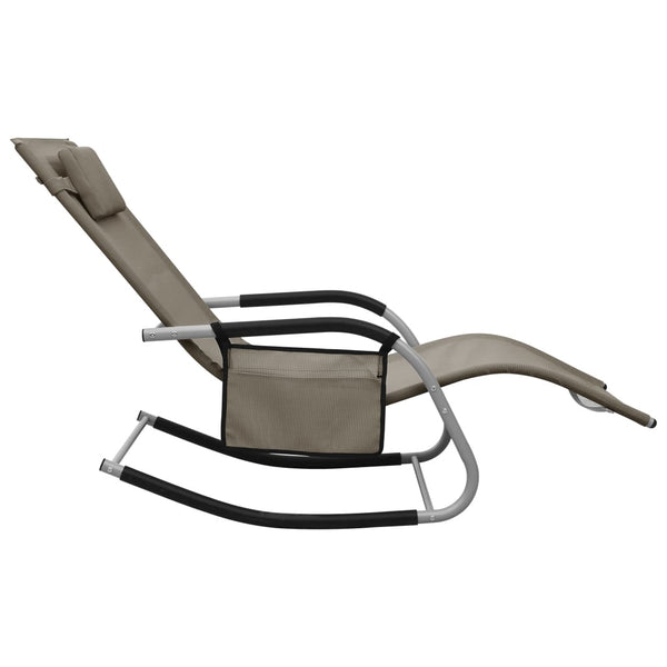 vidaXL Sun Loungers 2 pcs. Textilene Taupe and Grey