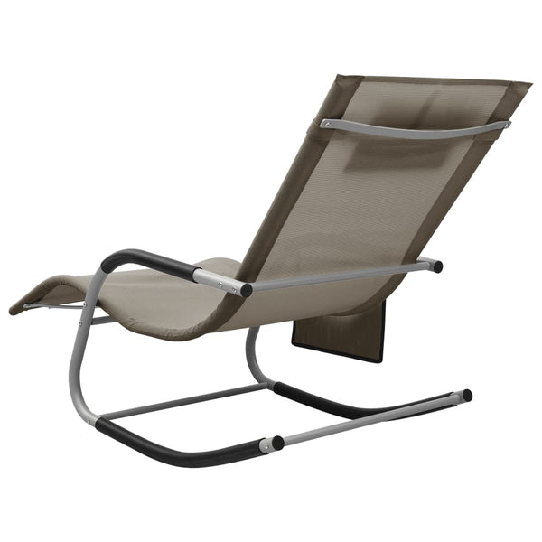 vidaXL Sun Loungers 2 pcs. Textilene Taupe and Grey