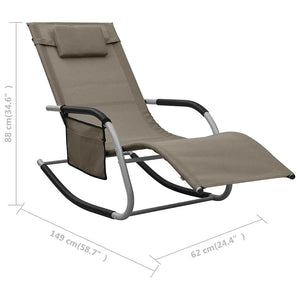 vidaXL Sun Loungers 2 pcs. Textilene Taupe and Grey