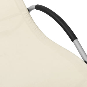 vidaXL Sun Lounger Textilene Cream and Grey