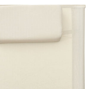 vidaXL Sun Lounger Textilene Cream and Grey