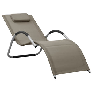 vidaXL Sun Loungers Textilene 2 pcs. Taupe and Gray