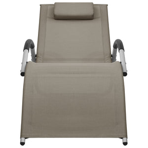 vidaXL Sun Loungers Textilene 2 pcs. Taupe and Gray