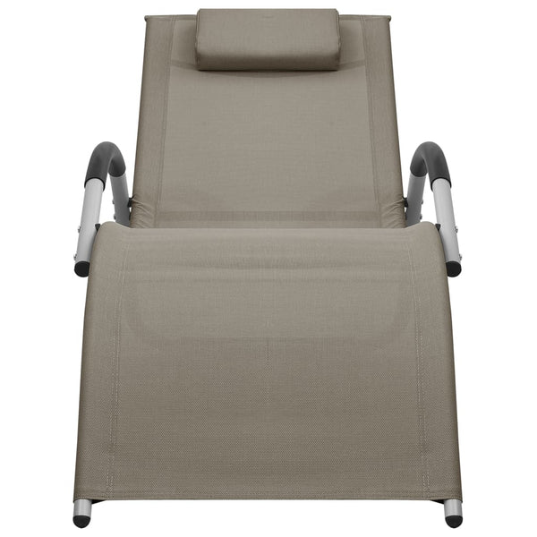 vidaXL Sun Loungers Textilene 2 pcs. Taupe and Gray