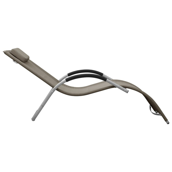 vidaXL Sun Loungers Textilene 2 pcs. Taupe and Gray