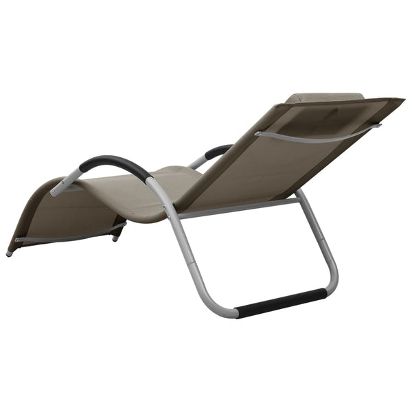 vidaXL Sun Loungers Textilene 2 pcs. Taupe and Gray
