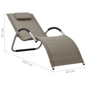 vidaXL Sun Loungers Textilene 2 pcs. Taupe and Gray
