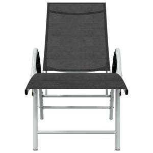 vidaXL Sun Lounger Textilene and Aluminium Black