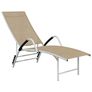vidaXL Sun Lounger Textilene and Aluminum Cream