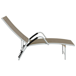vidaXL Sun Lounger Textilene and Aluminum Taupe