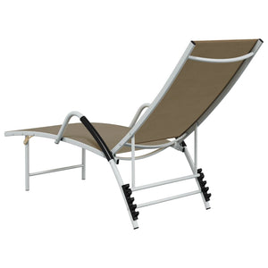 vidaXL Sun Lounger Textilene and Aluminum Taupe