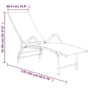 vidaXL Sun Lounger Textilene and Aluminum Taupe