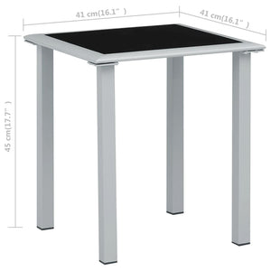 Sonnenliegen 2 Stk. mit Tisch Aluminium Schwarz