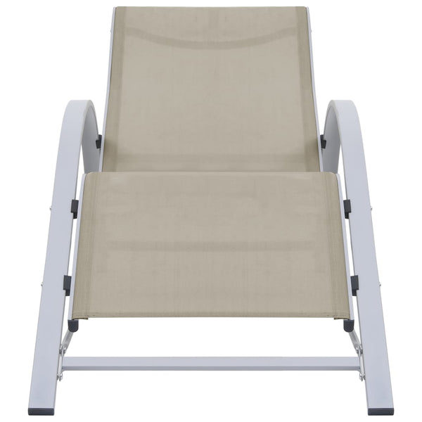 Sonnenliege Textilene und Aluminium Creme