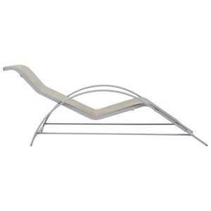 Sonnenliege Textilene und Aluminium Creme