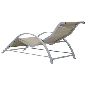 Sonnenliege Textilene und Aluminium Creme