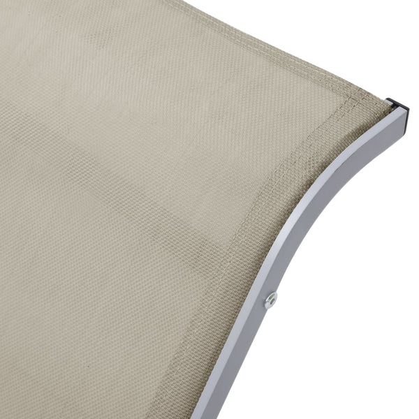 Sonnenliege Textilene und Aluminium Creme