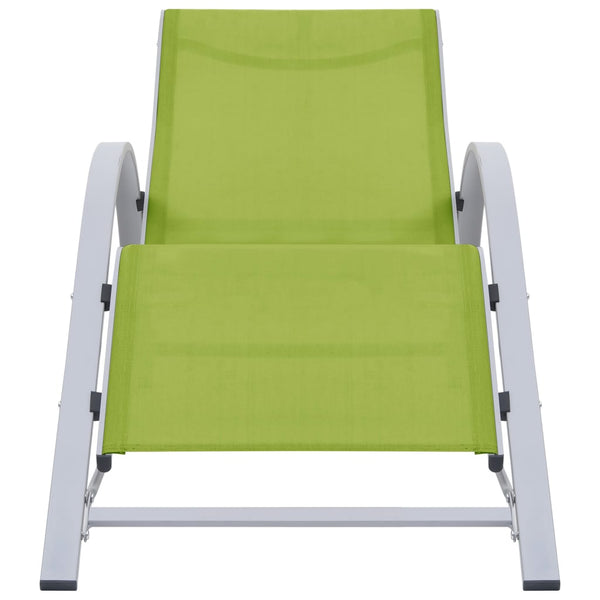 Sonnenliegen 2 Stk. mit Tisch Aluminium Grün