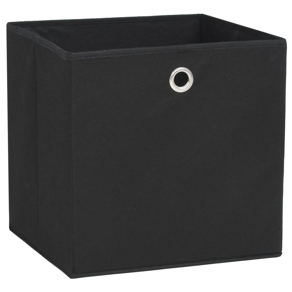 vidaXL Storage Boxes 4 pcs. Non-Woven Fabric 28x28x28 cm Black