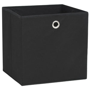 vidaXL Storage Boxes 4 pcs. Non-Woven Fabric 28x28x28 cm Black