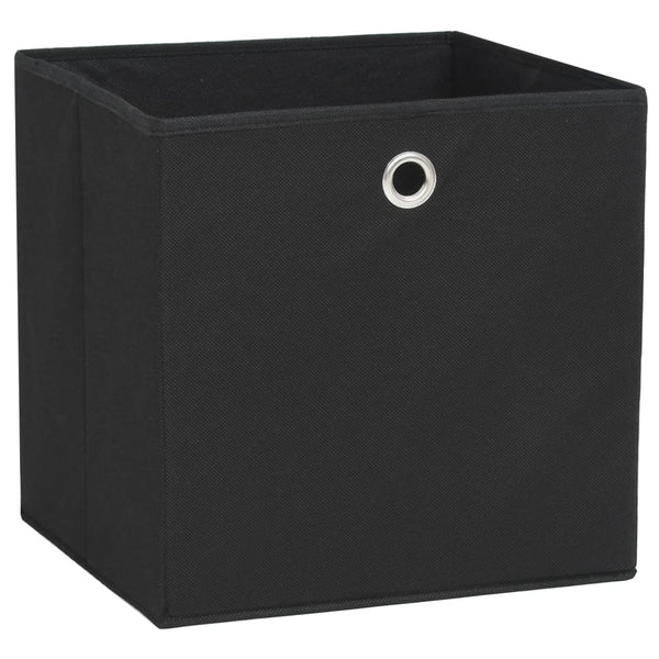 vidaXL Storage Boxes 4 pcs. Non-Woven Fabric 28x28x28 cm Black