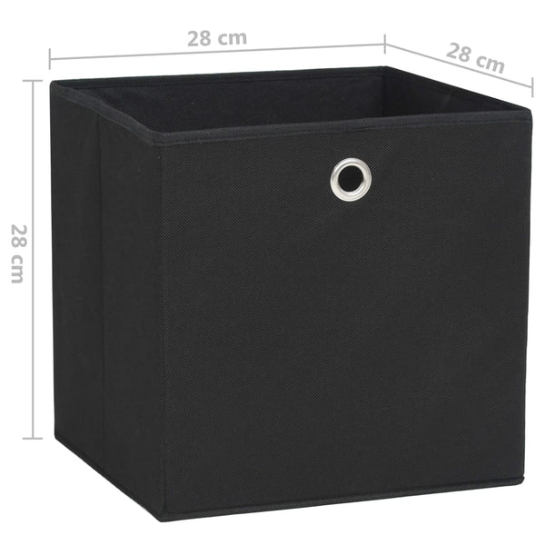 vidaXL Storage Boxes 4 pcs. Non-Woven Fabric 28x28x28 cm Black
