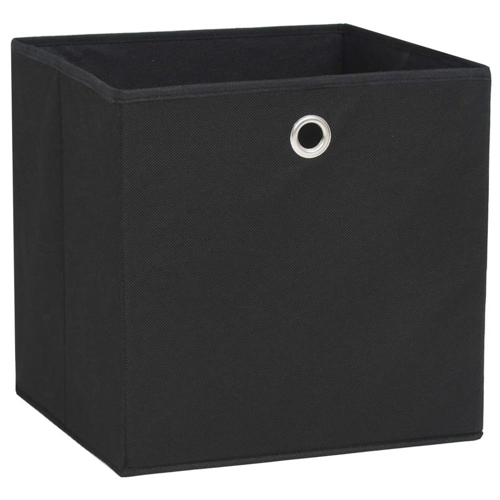 vidaXL Storage Boxes 10 pcs. Non-woven Fabric 28x28x28 cm Black