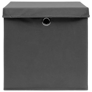 vidaXL Storage Boxes with Lids 4 pcs. 28x28x28 cm Gray