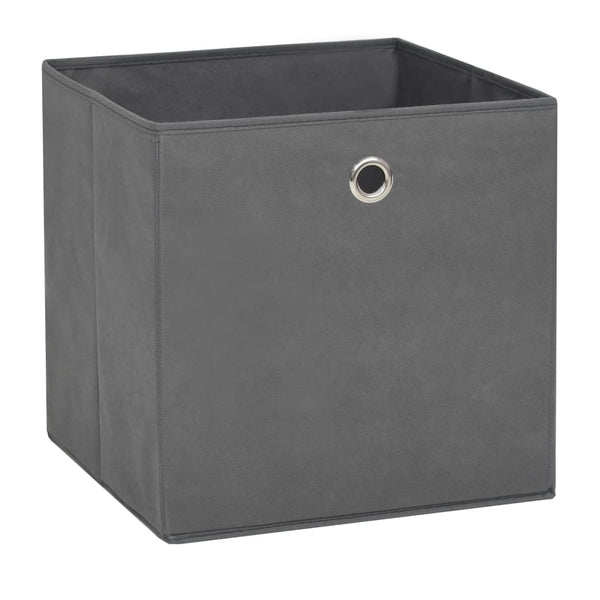vidaXL Storage Boxes 10 pcs. Non-woven Fabric 28x28x28 cm Grey