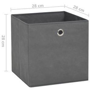 vidaXL Storage Boxes 10 pcs. Non-woven Fabric 28x28x28 cm Grey