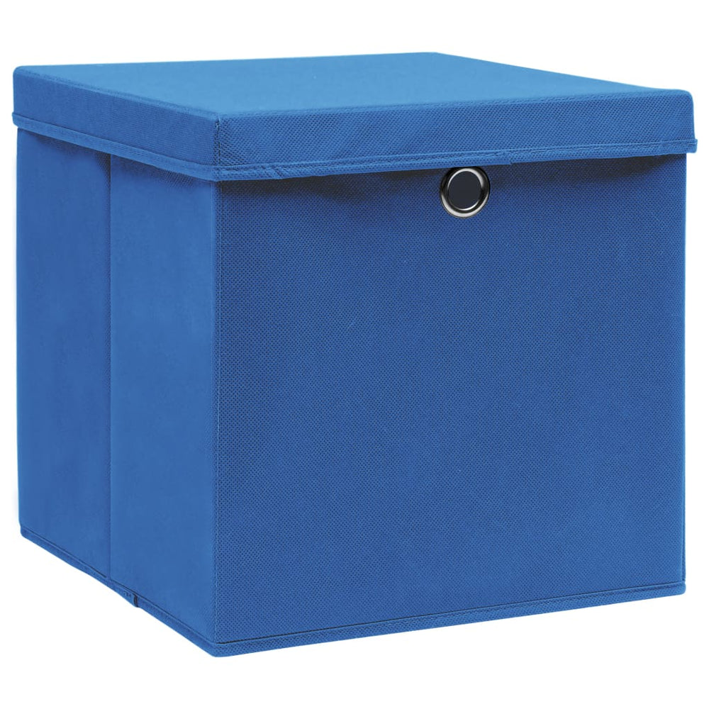 vidaXL Storage Boxes with Lids 4 pcs. 28x28x28 cm Blue