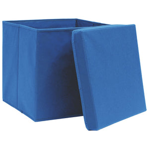vidaXL Storage Boxes with Lids 10 pcs 28x28x28 cm Blue