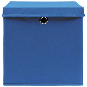 vidaXL Storage Boxes with Lids 10 pcs 28x28x28 cm Blue