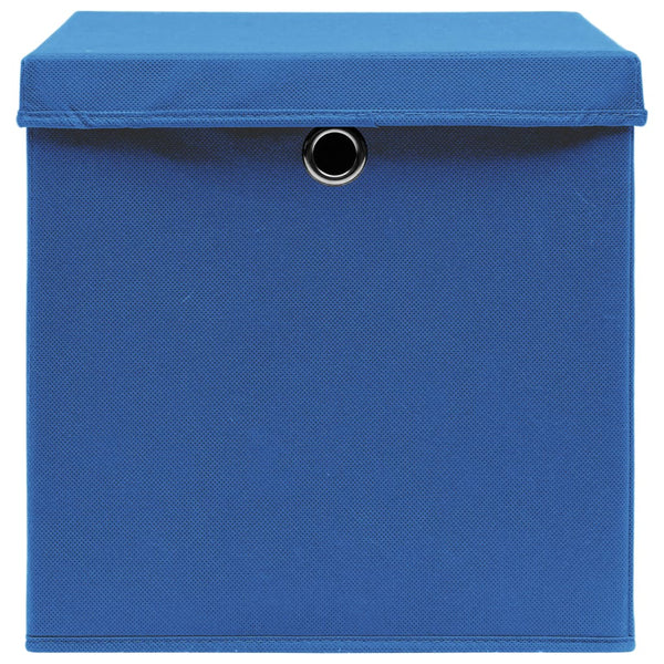 vidaXL Storage Boxes with Lids 10 pcs 28x28x28 cm Blue
