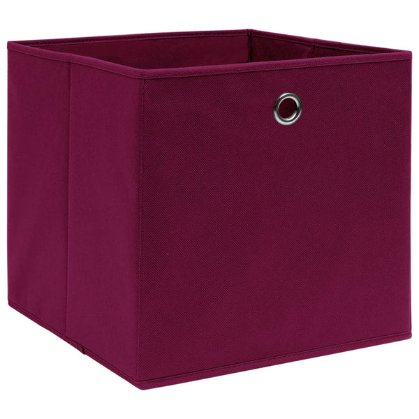 vidaXL Storage Boxes 10 pcs. Non-Woven Fabric 28x28x28 cm Dark Red