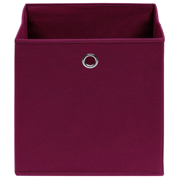vidaXL Storage Boxes 10 pcs. Non-Woven Fabric 28x28x28 cm Dark Red