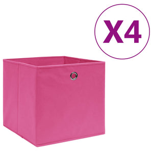 vidaXL Storage Boxes 4 pcs. Non-woven fabric 28x28x28 cm Pink