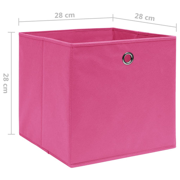 vidaXL Storage Boxes 4 pcs. Non-woven fabric 28x28x28 cm Pink