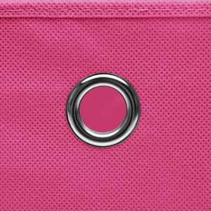 vidaXL Storage Boxes with Lids 10 pcs 28x28x28 cm Pink