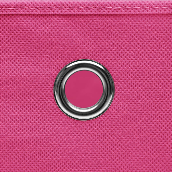 vidaXL Storage Boxes with Lids 10 pcs 28x28x28 cm Pink