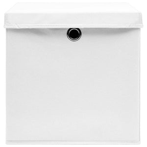 vidaXL Storage Boxes with Lids 4 pcs. 28x28x28 cm White
