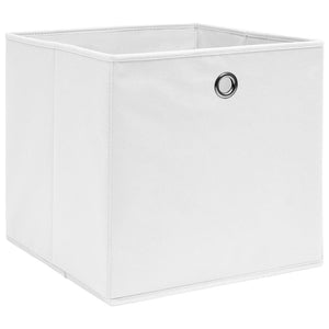 vidaXL Storage Boxes 10 pcs. Non-woven Fabric 28x28x28 cm White