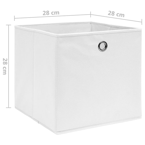 vidaXL Storage Boxes 10 pcs. Non-woven Fabric 28x28x28 cm White