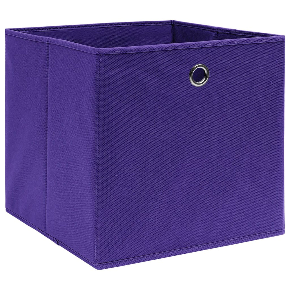 vidaXL Storage Boxes 10 pcs. Non-woven Fabric 28x28x28 cm Purple