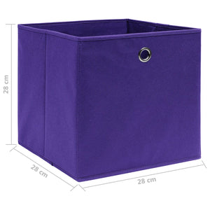 vidaXL Storage Boxes 10 pcs. Non-woven Fabric 28x28x28 cm Purple