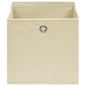 vidaXL Storage Boxes 10 pcs. Non-woven Fabric 28x28x28 cm Cream