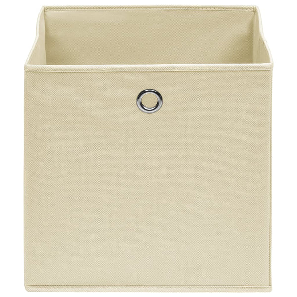 vidaXL Storage Boxes 10 pcs. Non-woven Fabric 28x28x28 cm Cream